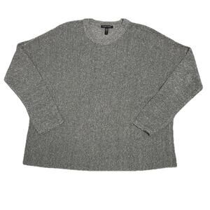 Eileen Fisher Womens Grey Knit Top Sz S Made In Romania sustainable gorp preppy